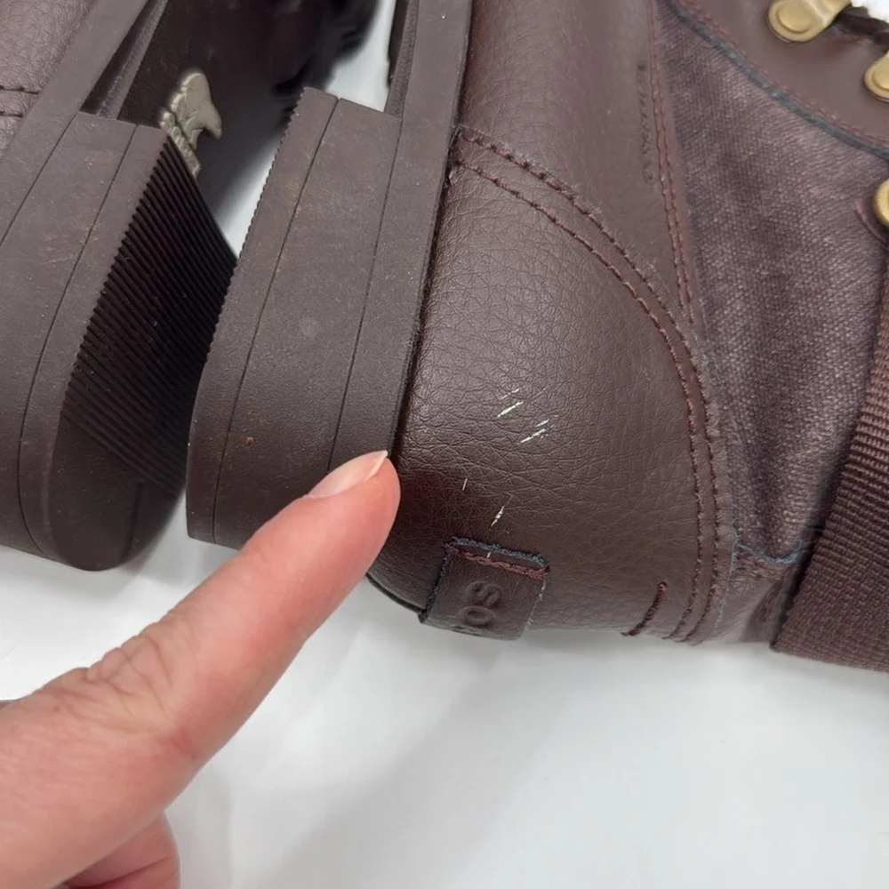 Sorel Women's Brown Emelie Conquest Boots Size 5 Zipper and Lace Up - Picture 8 of 14